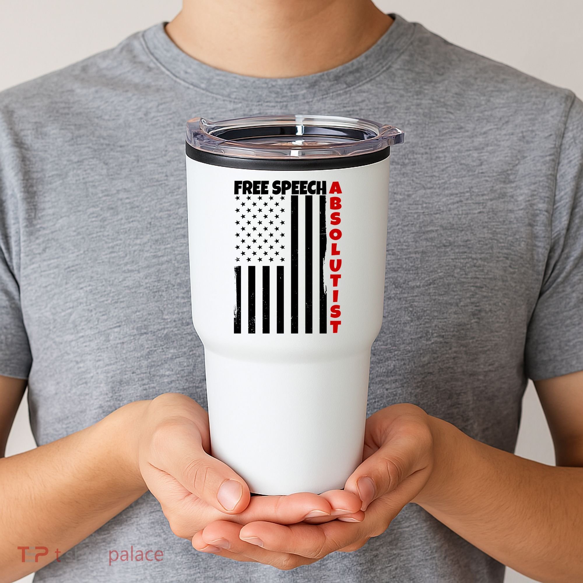 Free Speech Absolutist American Flag Tumbler