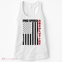 Free Speech Absolutist American Flag Women's Tank Top thumb 0