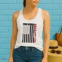 Free Speech Absolutist American Flag Women's Tank Top thumb 2