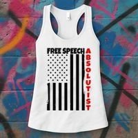 Free Speech Absolutist American Flag Women's Tank Top thumb 3