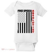 Free Speech Absolutist American Flag Baby Bodysuit thumb 0