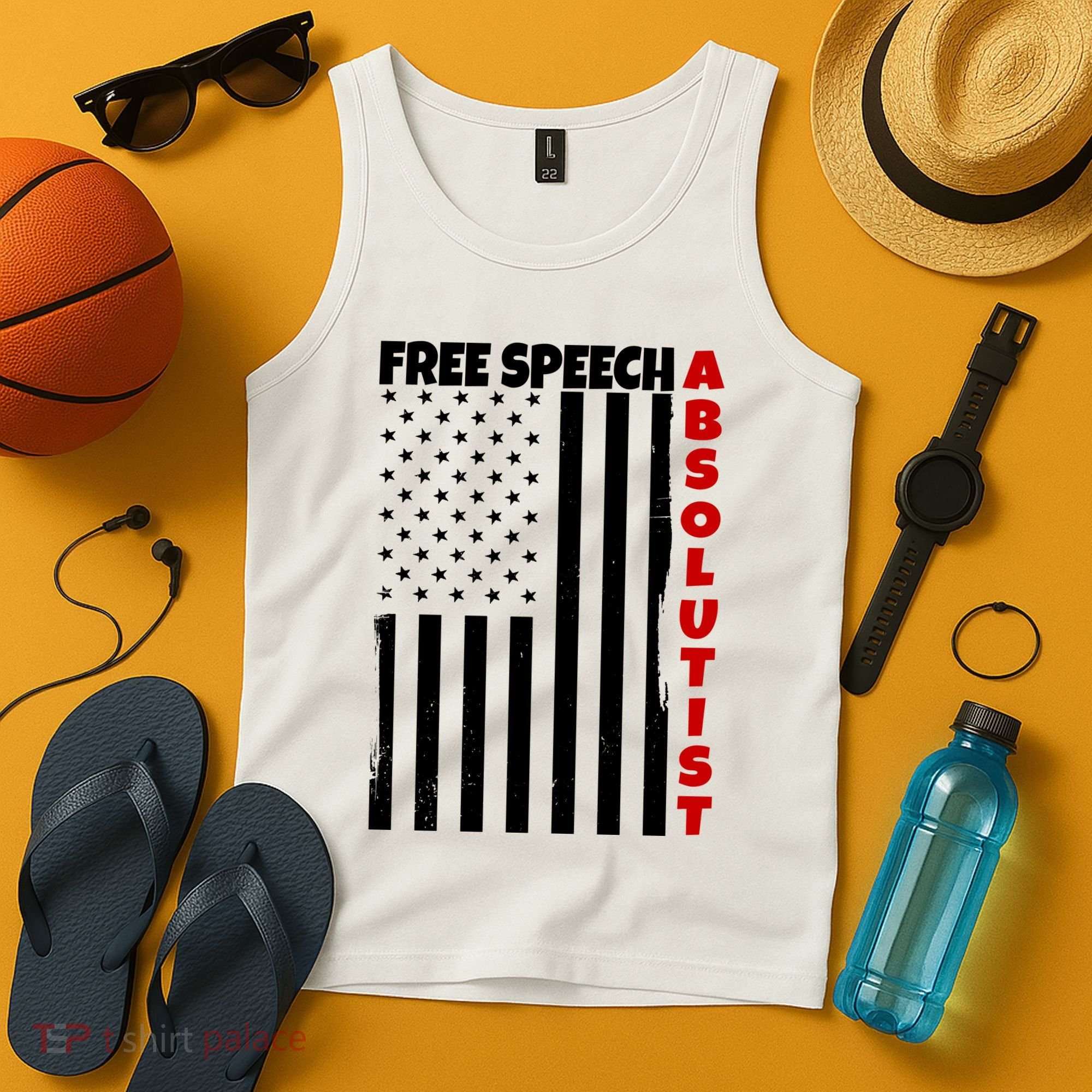 Free Speech Absolutist American Flag Tank Top