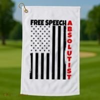 Free Speech Absolutist American Flag Golf Towel thumb 1