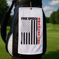 Free Speech Absolutist American Flag Golf Towel thumb 2