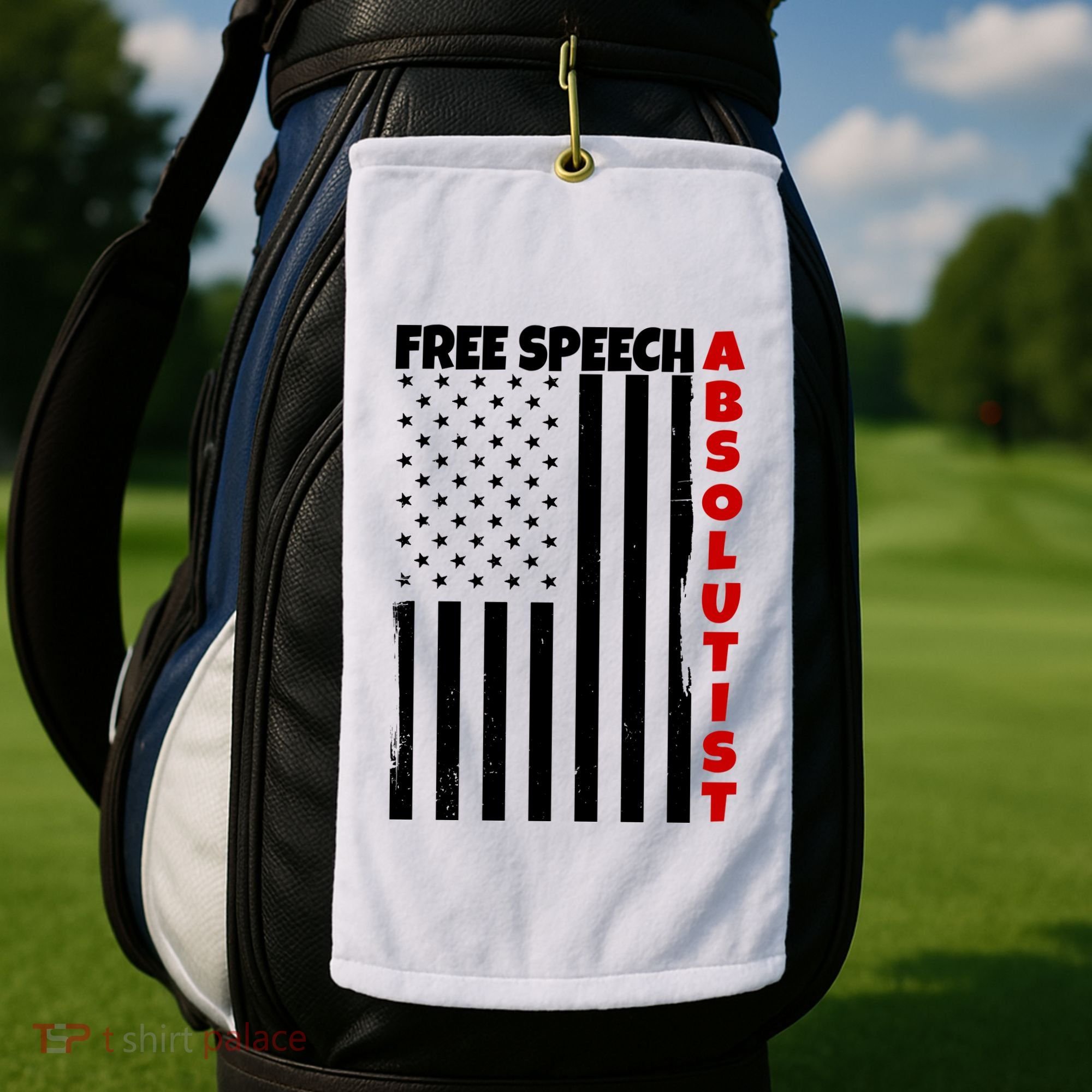 Free Speech Absolutist American Flag Golf Towel