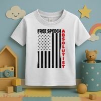 Free Speech Absolutist American Flag Toddler T-Shirt thumb 3