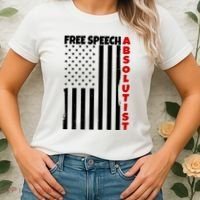 Free Speech Absolutist American Flag Women's T-Shirt thumb 2
