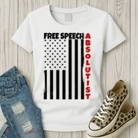 Free Speech Absolutist American Flag Women's T-Shirt thumb 3