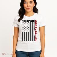 Free Speech Absolutist American Flag Women's T-Shirt thumb 4