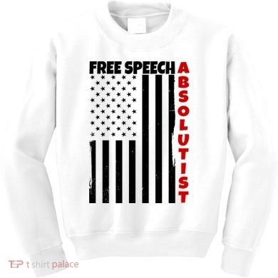 Free Speech Absolutist American Flag Kids Sweatshirt