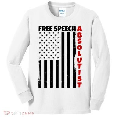 Free Speech Absolutist American Flag Kids Long Sleeve Shirt