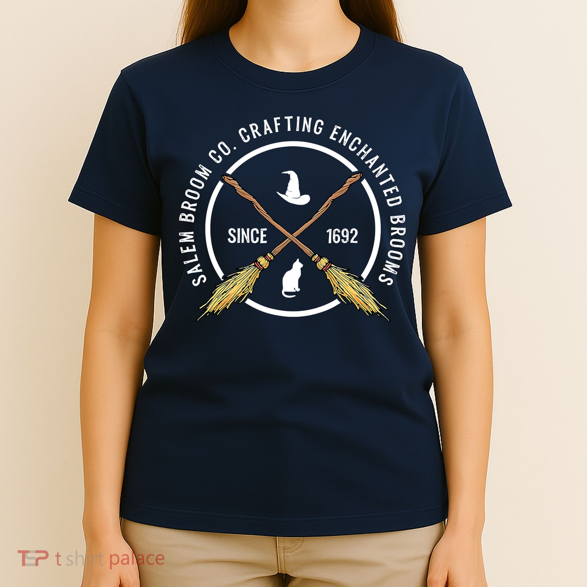 Funny Salem Broom Company For A Witch Fan Halloween T-Shirt