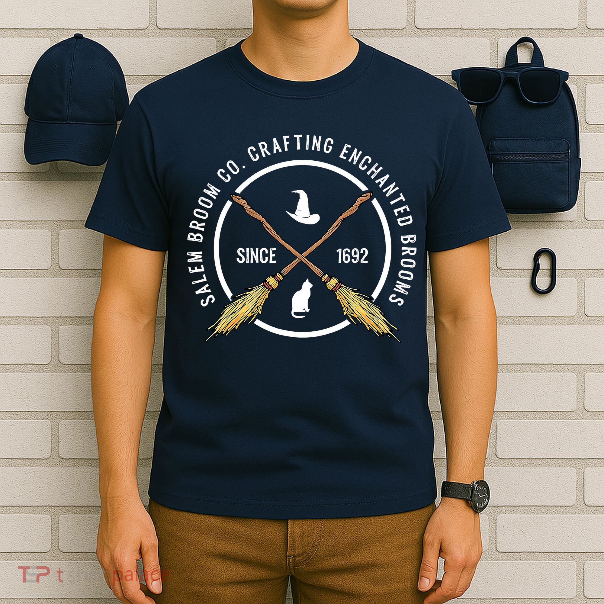 Funny Salem Broom Company For A Witch Fan Halloween T-Shirt