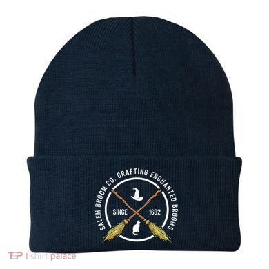Funny Salem Broom Company For A Witch Fan Halloween Beanie