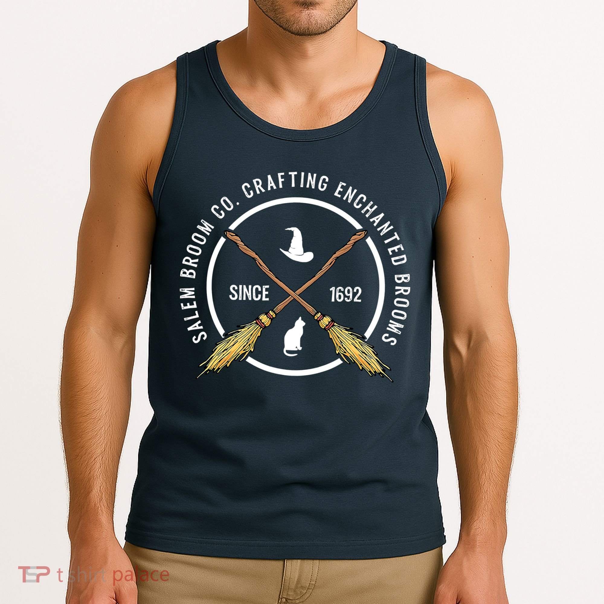 Funny Salem Broom Company For A Witch Fan Halloween Tank Top
