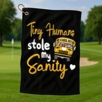 Funny School Bus Driving School Bus Driver Golf Towel thumb 1