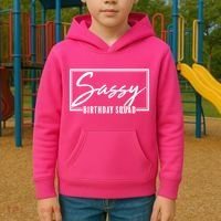 Funny Sassy Birthday Squad Matching Group Shirts Kids Hoodie thumb 2