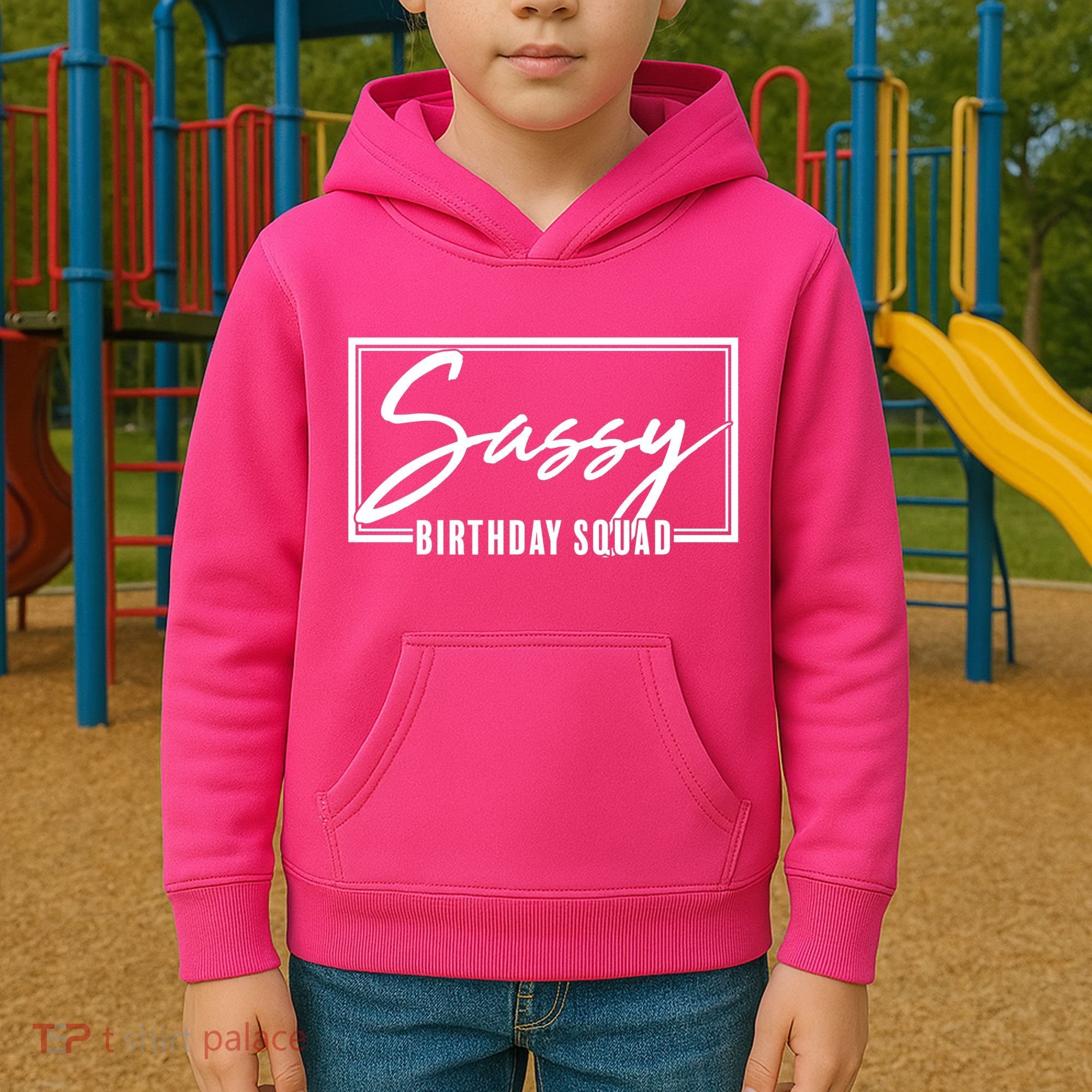 Funny Sassy Birthday Squad Matching Group Shirts Kids Hoodie