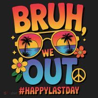 Funny Summer Break Bruh We Out Last Day Of School Teacher Beanie thumb 2