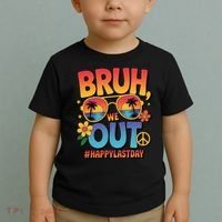 Funny Summer Break Bruh We Out Last Day Of School Teacher Toddler T-Shirt thumb 2