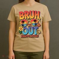 Funny Summer Break Bruh We Out Last Day Of School Teacher T-Shirt thumb 4