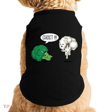 Funny Scared Broccoli By Ghost Cauliflower Funny Vegetarian Gift Doggie Tank