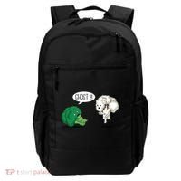 Funny Scared Broccoli By Ghost Cauliflower Funny Vegetarian Gift Backpack thumb 0