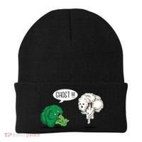 Funny Scared Broccoli By Ghost Cauliflower Funny Vegetarian Gift Beanie thumb 0
