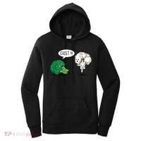 Funny Scared Broccoli By Ghost Cauliflower Funny Vegetarian Gift Women's Hoodie thumb 0