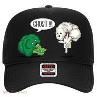 Funny Scared Broccoli By Ghost Cauliflower Funny Vegetarian Gift Hat thumb 0