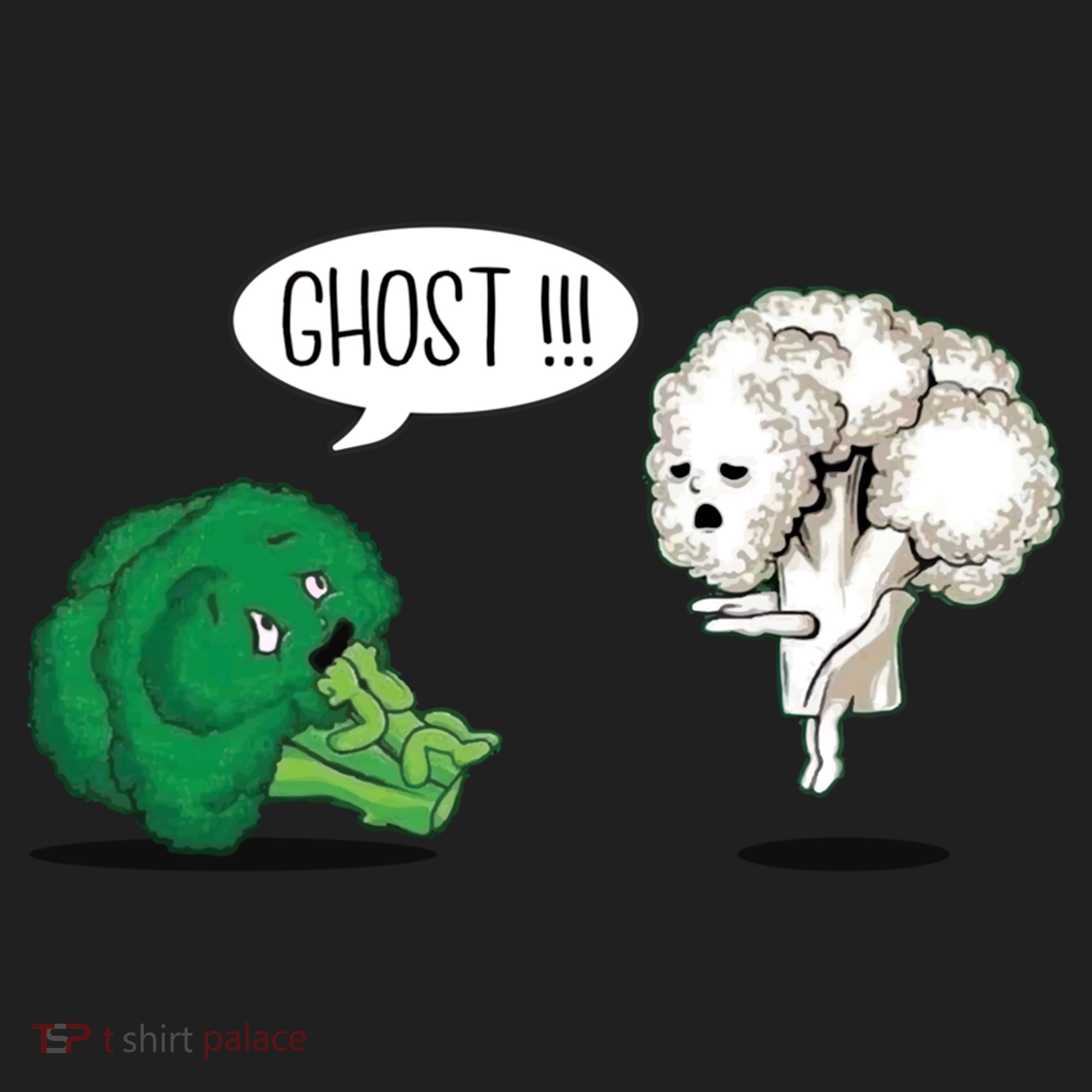 Funny Scared Broccoli By Ghost Cauliflower Funny Vegetarian Gift Hat