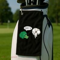 Funny Scared Broccoli By Ghost Cauliflower Funny Vegetarian Gift Golf Towel thumb 2