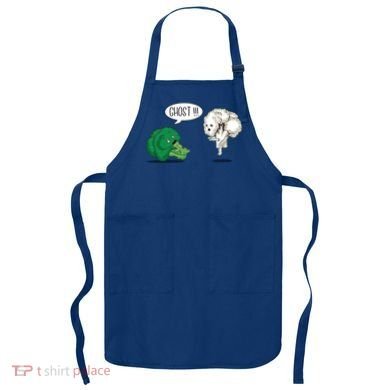 Funny Scared Broccoli By Ghost Cauliflower Funny Vegetarian Gift Apron