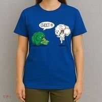 Funny Scared Broccoli By Ghost Cauliflower Funny Vegetarian Gift T-Shirt thumb 4