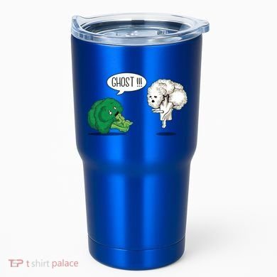 Funny Scared Broccoli By Ghost Cauliflower Funny Vegetarian Gift Tumbler