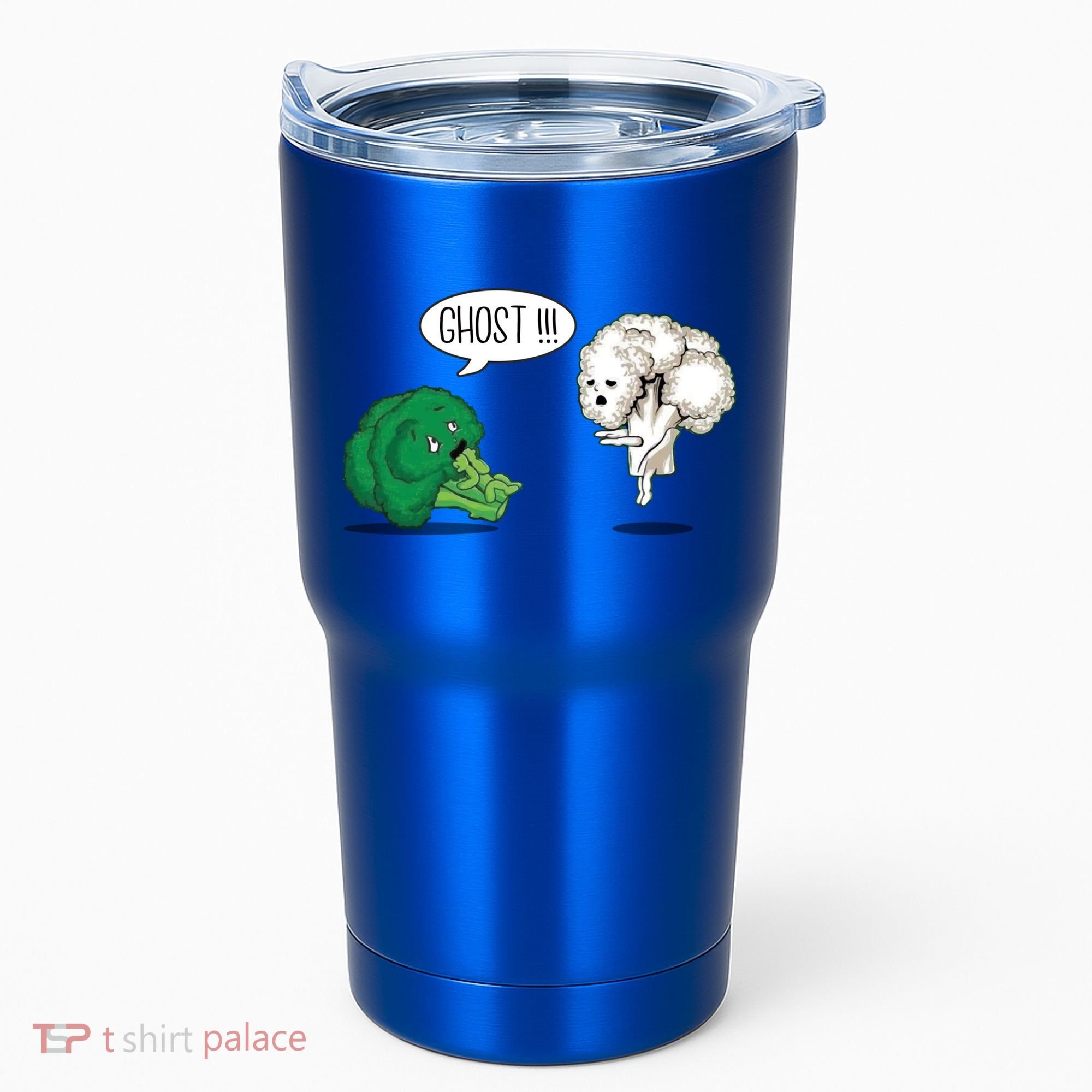 Funny Scared Broccoli By Ghost Cauliflower Funny Vegetarian Gift Tumbler