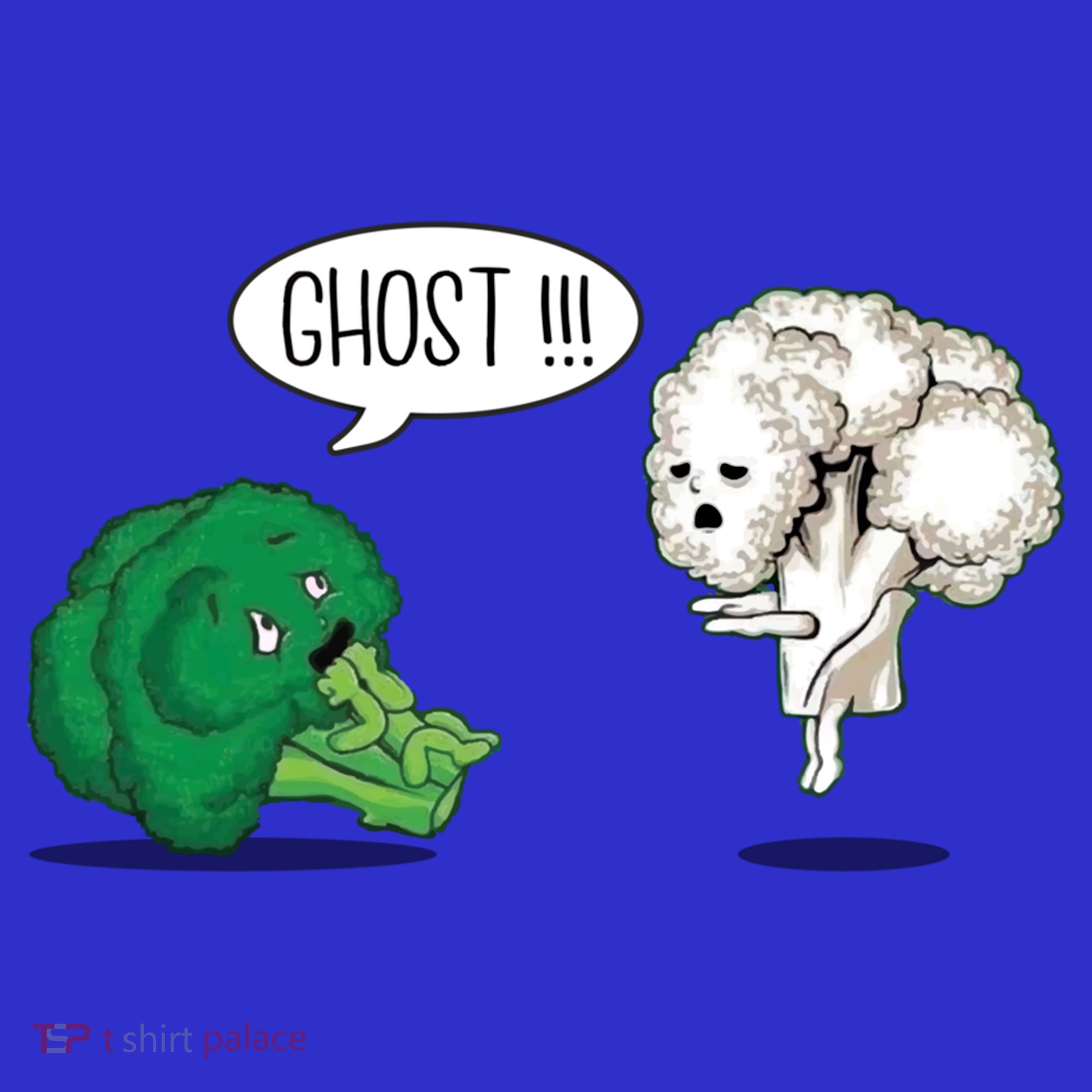 Funny Scared Broccoli By Ghost Cauliflower Funny Vegetarian Gift Mousepad