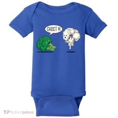 Funny Scared Broccoli By Ghost Cauliflower Funny Vegetarian Gift Baby Bodysuit