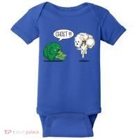 Funny Scared Broccoli By Ghost Cauliflower Funny Vegetarian Gift Baby Bodysuit thumb 0