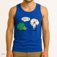 Funny Scared Broccoli By Ghost Cauliflower Funny Vegetarian Gift Tank Top thumb 3
