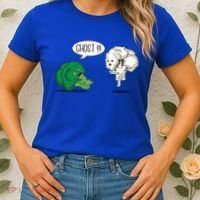Funny Scared Broccoli By Ghost Cauliflower Funny Vegetarian Gift Women's T-Shirt thumb 2