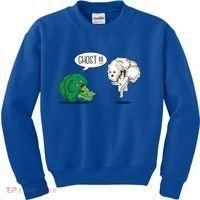 Funny Scared Broccoli By Ghost Cauliflower Funny Vegetarian Gift Kids Sweatshirt thumb 0