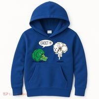 Funny Scared Broccoli By Ghost Cauliflower Funny Vegetarian Gift Kids Hoodie thumb 0