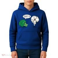 Funny Scared Broccoli By Ghost Cauliflower Funny Vegetarian Gift Kids Hoodie thumb 4