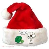 Funny Scared Broccoli By Ghost Cauliflower Funny Vegetarian Gift Santa Hat thumb 0