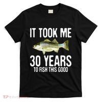 Funny Striped Bass Fishing 30th Birthday 30 Years To Fish T-Shirt thumb 0