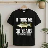 Funny Striped Bass Fishing 30th Birthday 30 Years To Fish T-Shirt thumb 2