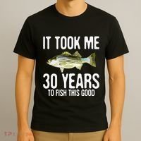 Funny Striped Bass Fishing 30th Birthday 30 Years To Fish T-Shirt thumb 3