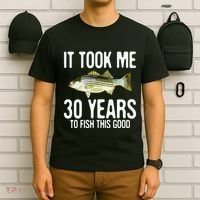 Funny Striped Bass Fishing 30th Birthday 30 Years To Fish T-Shirt thumb 6