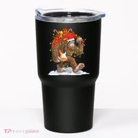 Funny Santa Bigfoot Christmas Lights Rock Sasquatch Believe Tumbler thumb 0